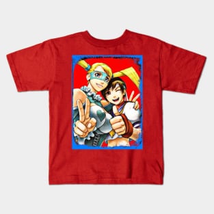 Street Fighter R. Mika and Sakura K. V2 Kids T-Shirt